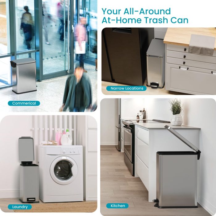 8 Gallon Slim Kitchen Trash Can - Image 4